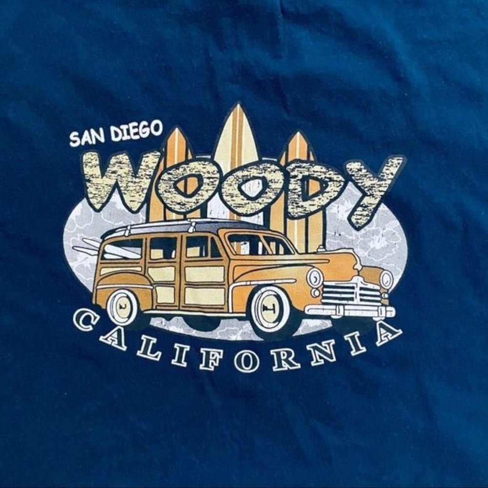 Ink Inc Woody Car San Diego Beach Surf California Blue T-Shirt Size XXL - Picture 10 of 14
